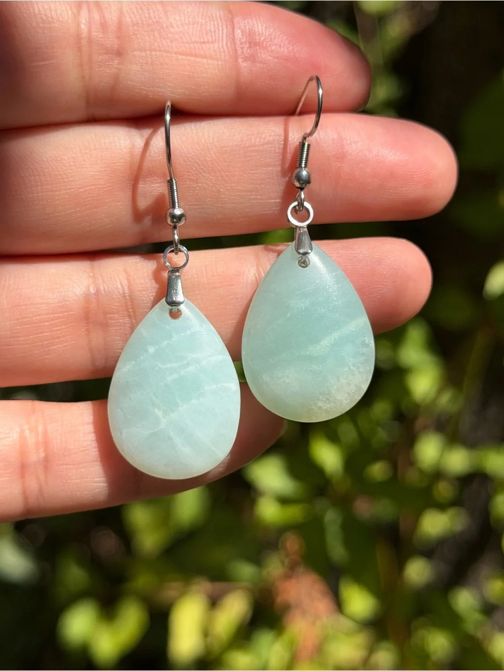 Light Aqua Teardrop Dangle Earrings - Women Jewelry Palo